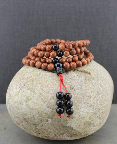 Mala Beads Default Sunstone and Onyx 108 Bead Tibetan Mala ml111