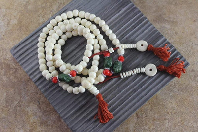 Mala Beads Default Traditional Bone and Turquoise Tibetan Mala ml149