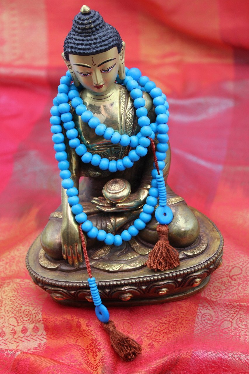 Mala Beads Default Turquoise Colored Bone Mala Beads ml101