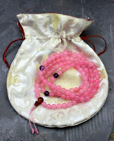 Mala Beads Default Valentine's Mala with White Silk Bag ml139
