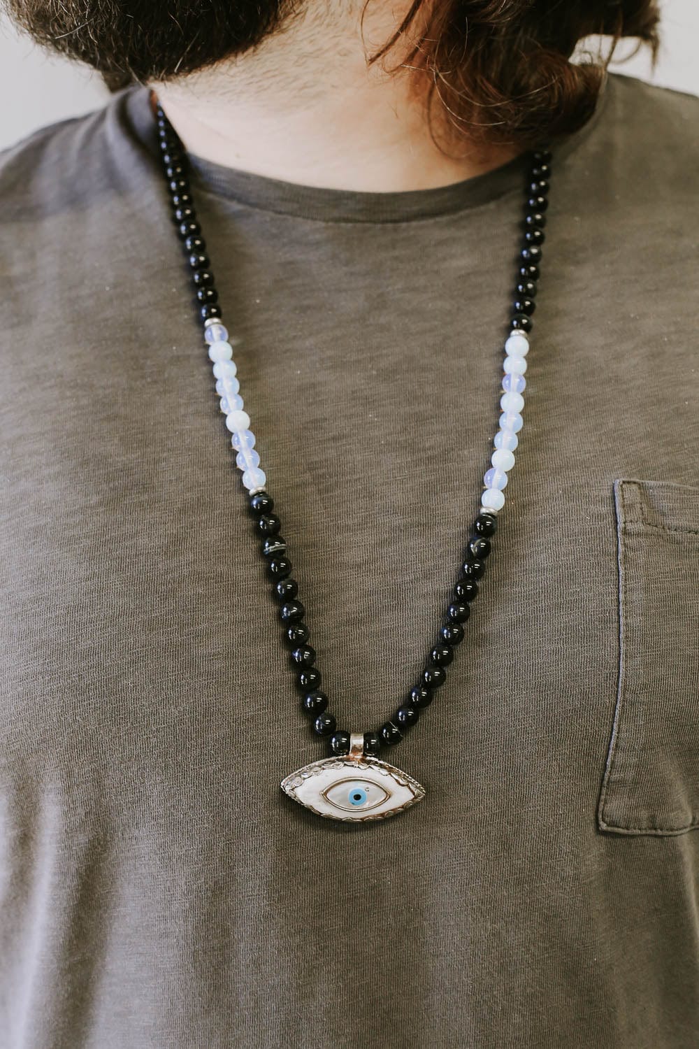 Evil Eye Crystal Beaded Necklace - Etsy