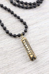 Mala Beads Faceted Onyx Mala Necklace ML735