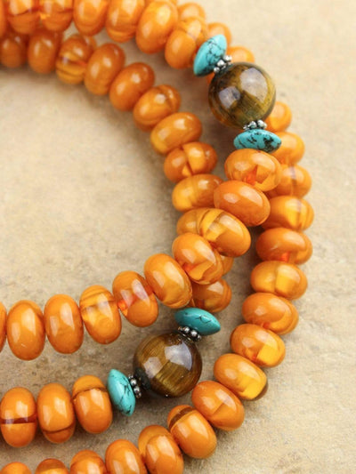 Mala Beads Faux Amber Healing and Protection Mala ML563