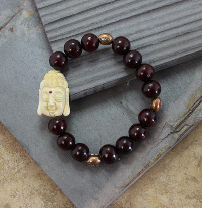 Mala Beads,Jewelry,New Items Default Hand Carved Bone Buddha Bracelet wm187