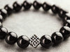 Mala Beads,Jewelry,New Items,Men's Jewelry Default Onyx and Sterling Silver Eternal Knot Wrist Mala wm261