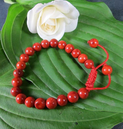 Mala Beads,Jewelry,Under 35 Dollars,Tibetan Style Default Tibetan Bamboo Coral Wrist Mala wm040b