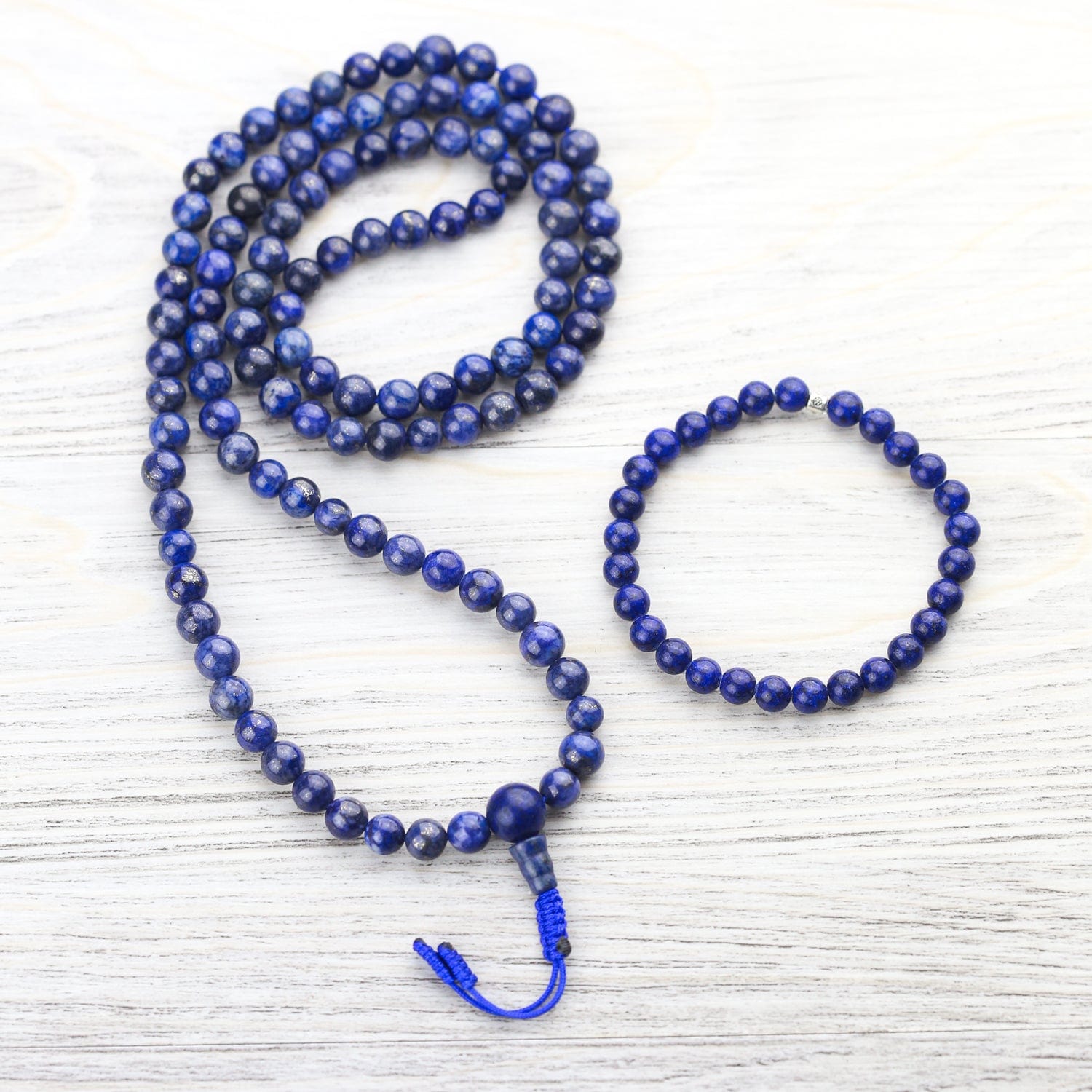 Mala Beads Lapis Mala & Bracelet Set