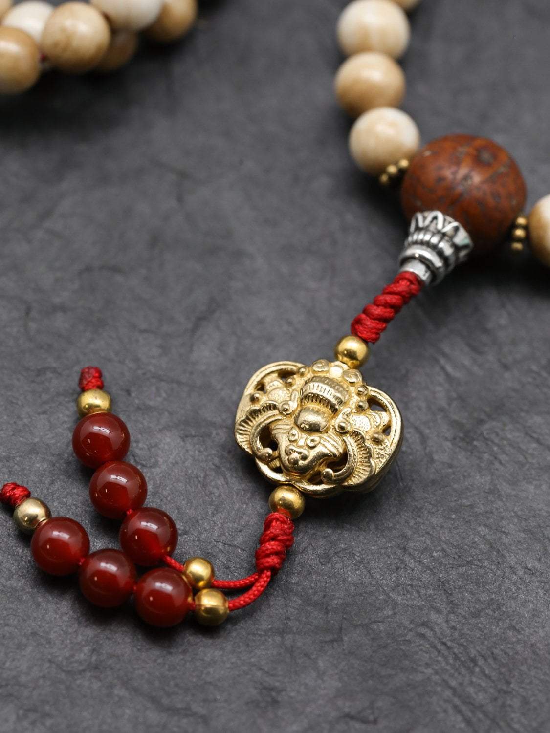 Shell Maala Naga Shell Mala with Tibetan Counters - DharmaShop