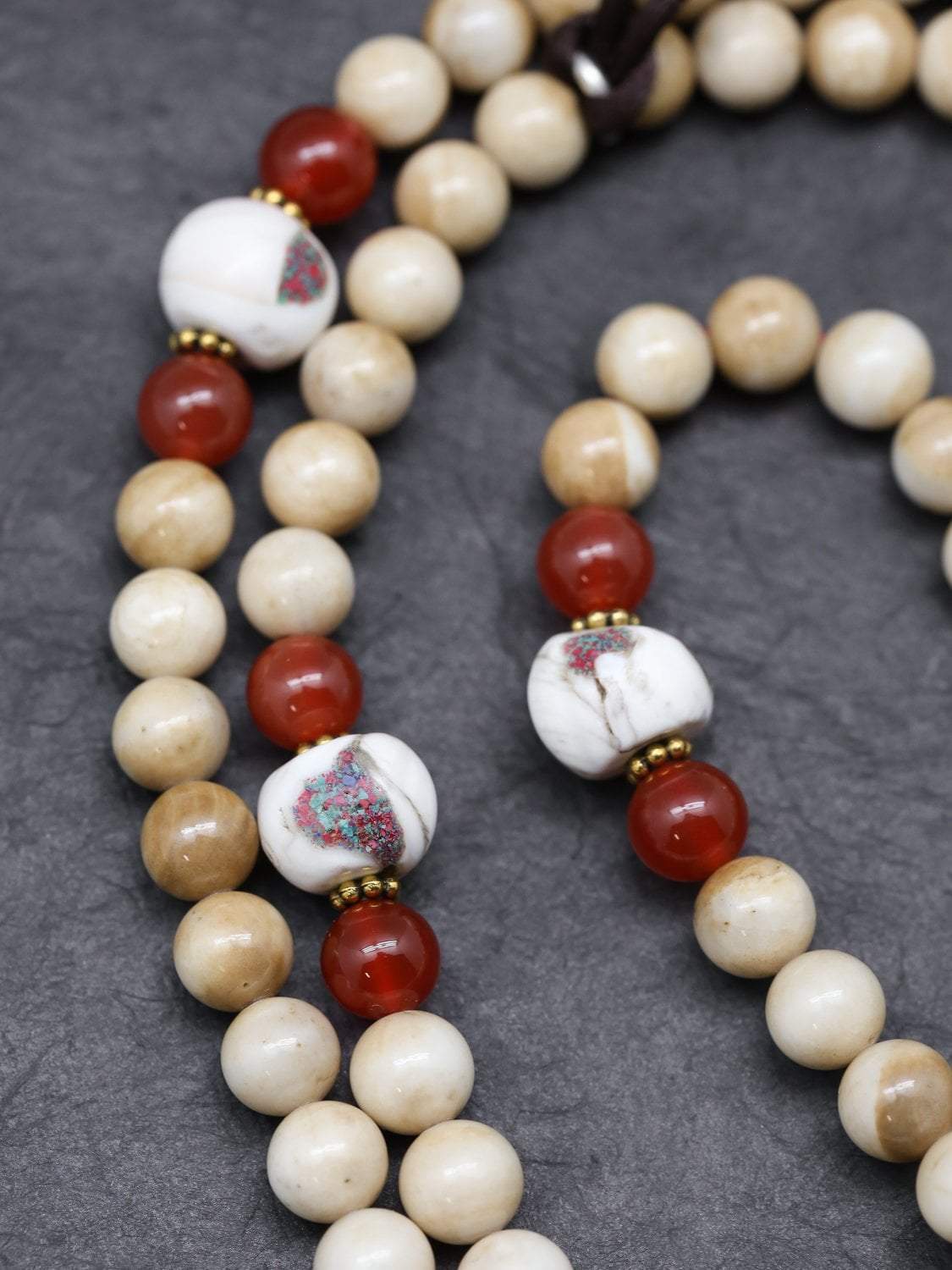 Shell Maala Naga Shell Mala with Tibetan Counters - DharmaShop