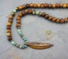 Mala Beads,New Items Default Feathers and Wood Mala ML236