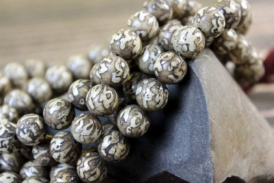 Mala Beads,New Items,Om,Tibetan Style Default 10mm Hand Carved Naga Shell Om Mani 108 Mala ml248