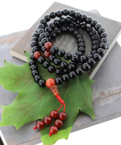 Mala Beads,New Items,Tibetan Style Default Carnelian and Onyx Mala ml228