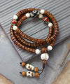 Mala Beads,New Items,Tibetan Style Default Cut Phoenix Eye Bodhi Seed Mala with Inlaid Spacers ml137