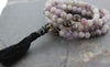 Mala Beads,New Items,Tibetan Style Default Stretchy Lilac Stone Mala with Smokey Quartz Spacers ml173