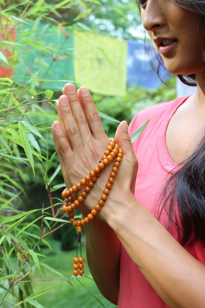 Honey Amber 108 Bead Mala - Main Image