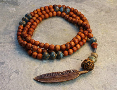Mala Beads,New Items,Women Default Spirit of the Sky Thai Rosewood Mala ml451