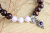Mala Beads Rosewood and Kunzite Heart Chakra Wrist Mala WM431