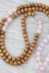Mala Beads Sandalwood and Rose Quartz Compassion Mala ML683