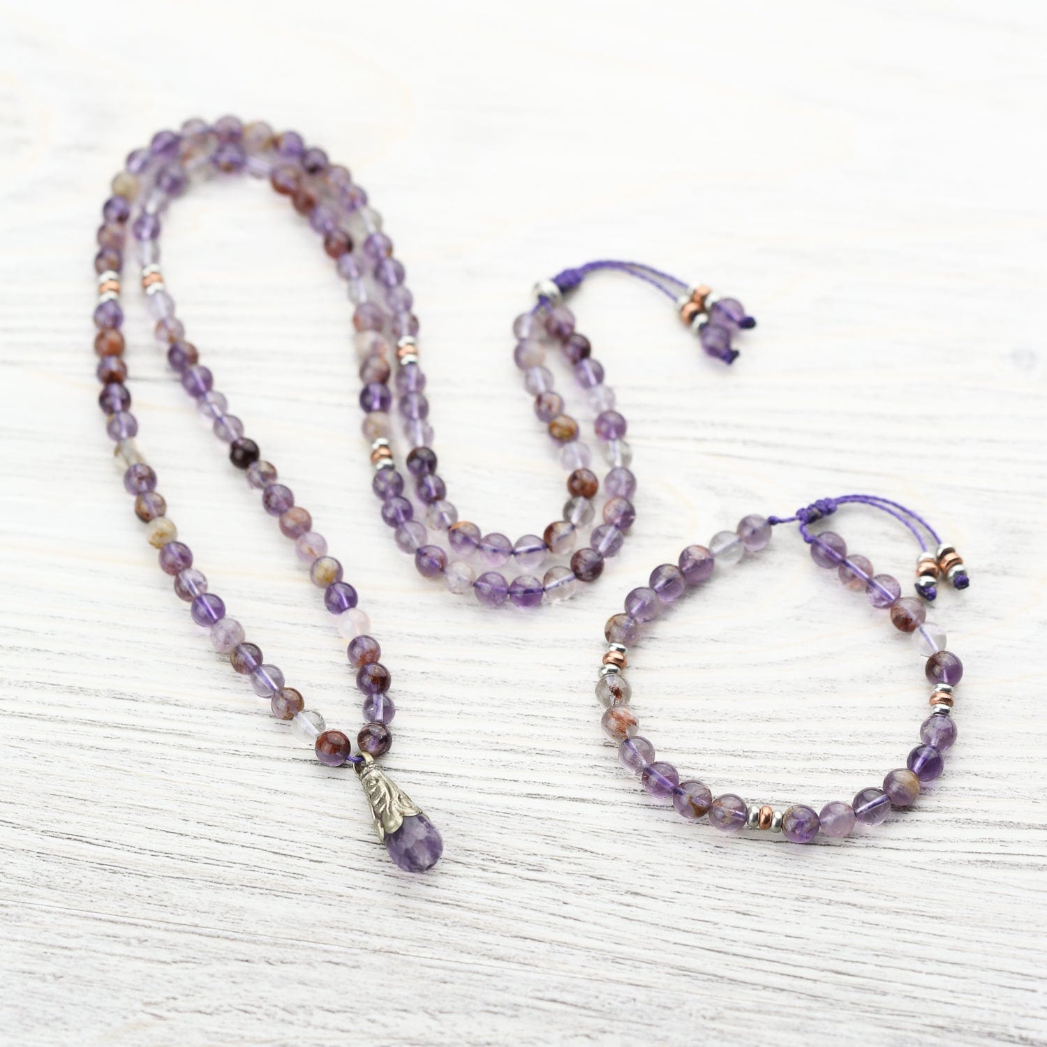 Mala Beads Super Seven Healing Protection Mala & Bracelet Set