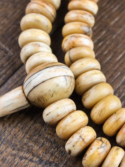 Mala Beads Tea Stained Bone Bead Mala ML558
