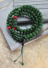 Mala Beads,Tibetan Style Default Jade Mala with Coral Spacers ml016