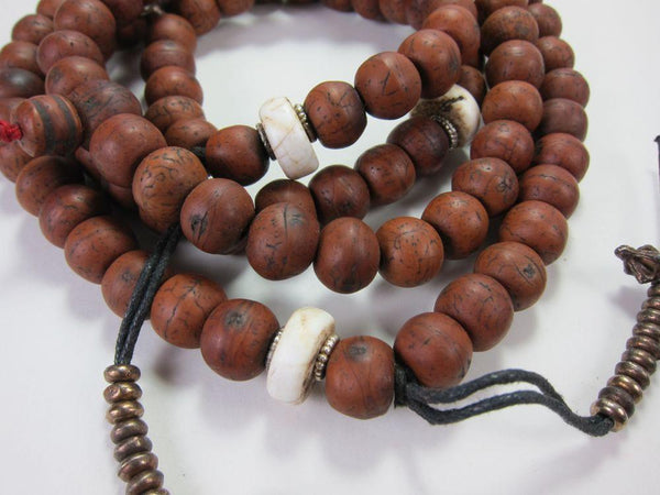 Shell Maala Large Bodhi Seed Naga Shell Mala - DharmaShop