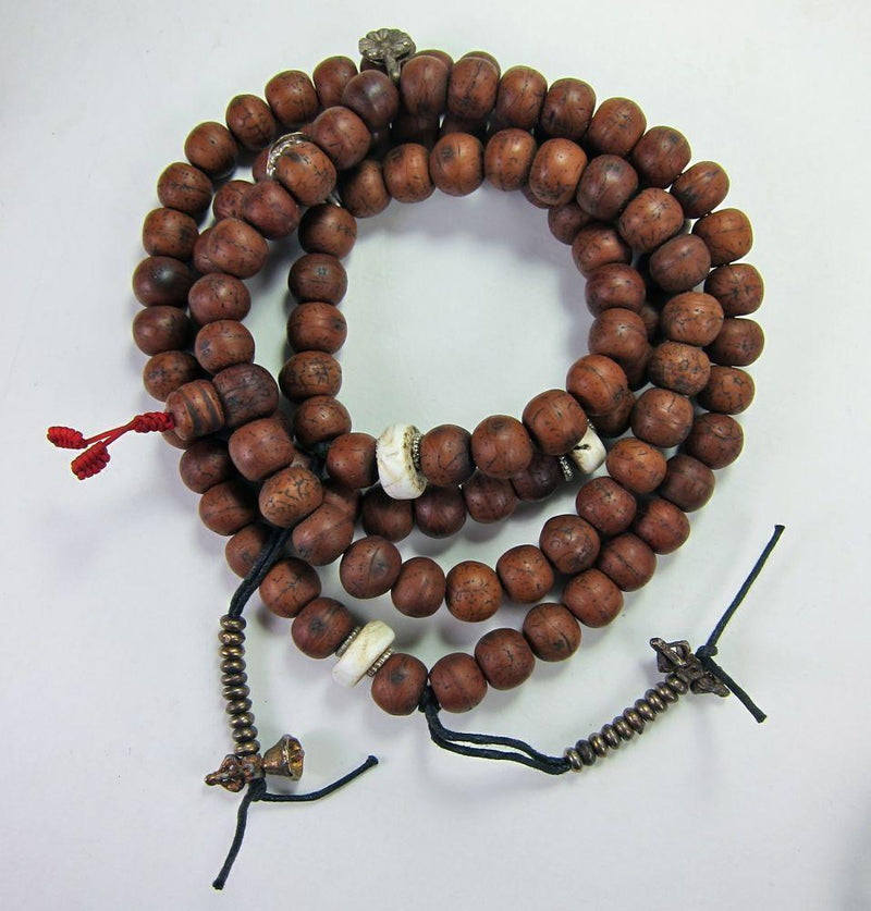 Shell Maala Large Bodhi Seed Naga Shell Mala - DharmaShop