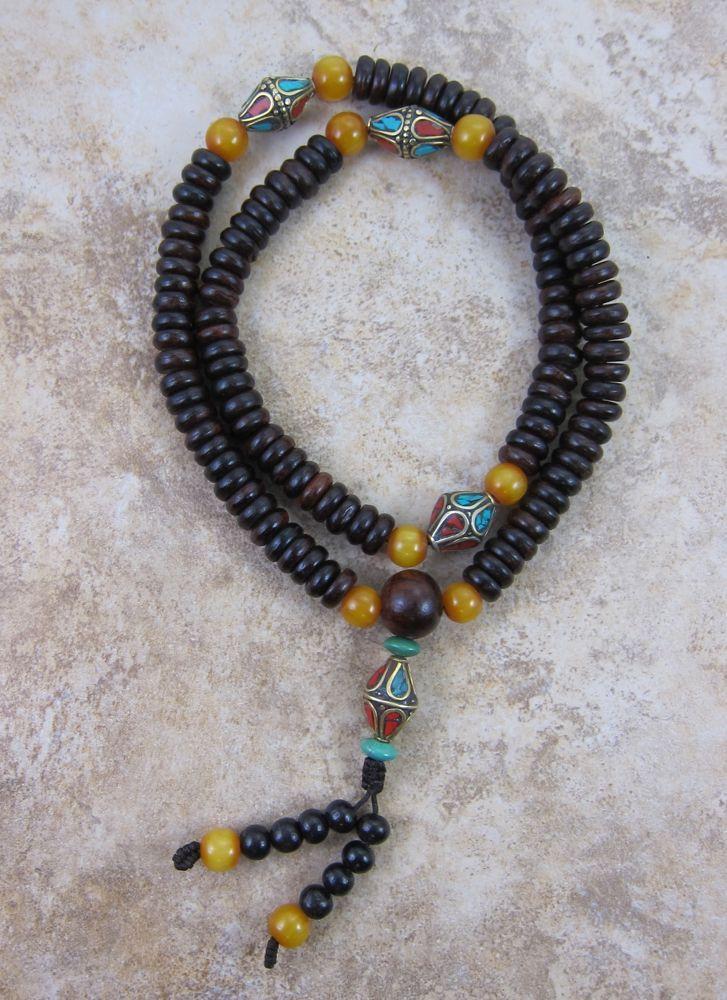 Mala Beads,Tibetan Style Default Tibetan Vintage 108 Bead Mala ml081