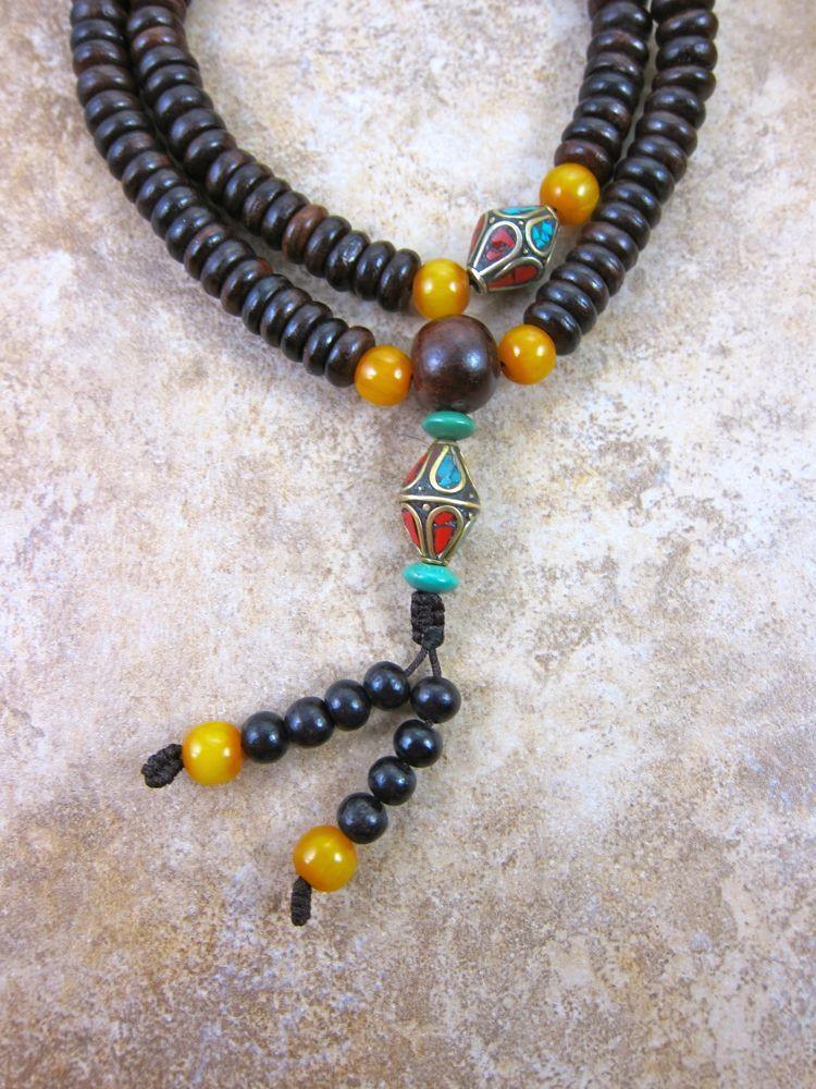 Mala Beads,Tibetan Style Default Tibetan Vintage 108 Bead Mala ml081