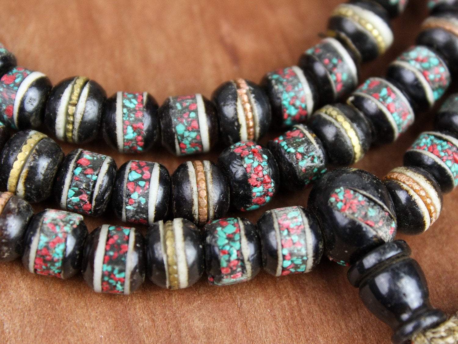 Mala Beads Vintage Black Bone Bead Prayer Mala ML533