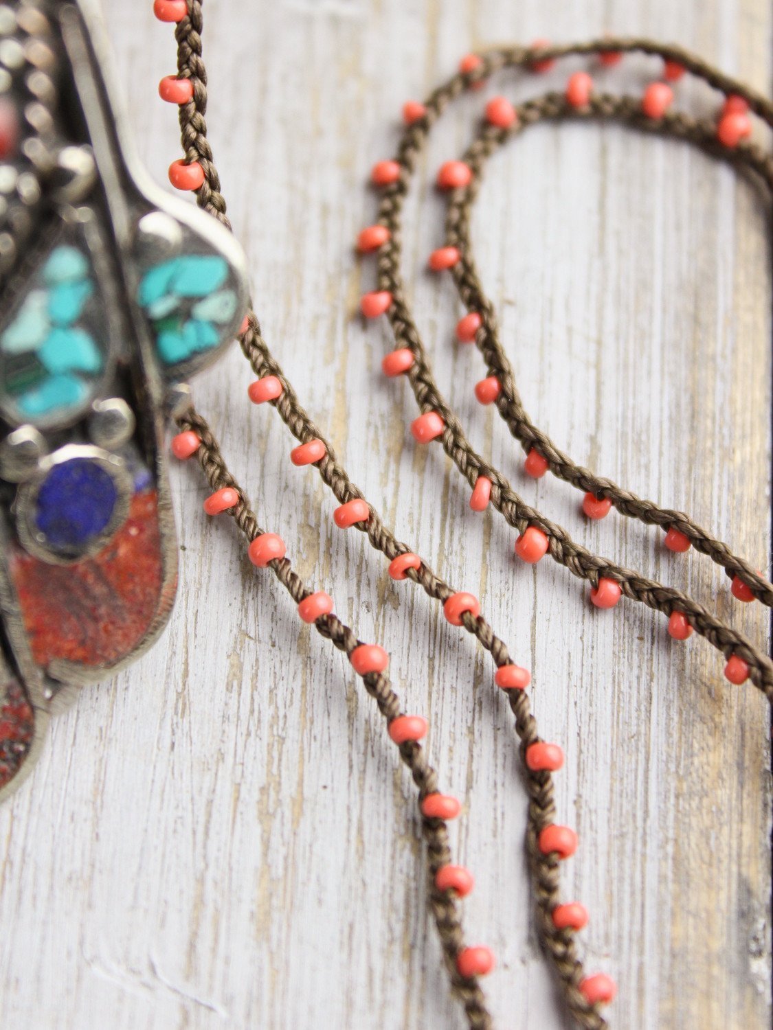 Necklaces Colorful Hamsa Necklace JN699