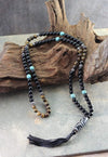 Necklaces Default 3 Eye Dzi Beads Necklace with Tiger Eye and Turquoise jn285