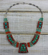 Necklaces Default Agni Necklace with Tibetan Coral and Turquoise jn386