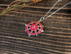 Necklaces Default Coral Dharma Wheel Om Necklace jn607