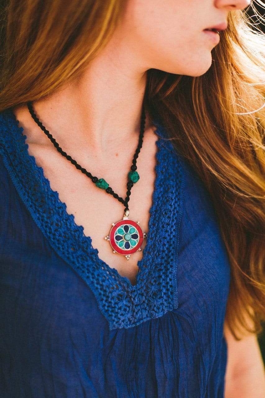 Necklaces Default Dharmachakra Coral Necklace jn508