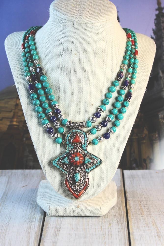 Necklaces Default Enchanting Vintage Tibetan Necklace jn096