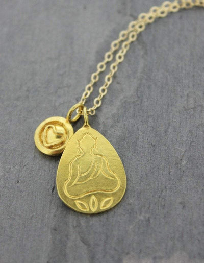 Necklaces Default Gold Buddha's Heart Necklace jn293