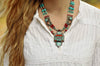 Necklaces Default Masterpiece Vintage Turquoise and Silver Tibet Necklace jn235
