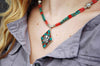 Necklaces Default One of a Kind Ganesha Coral and Turquoise Necklace jn201