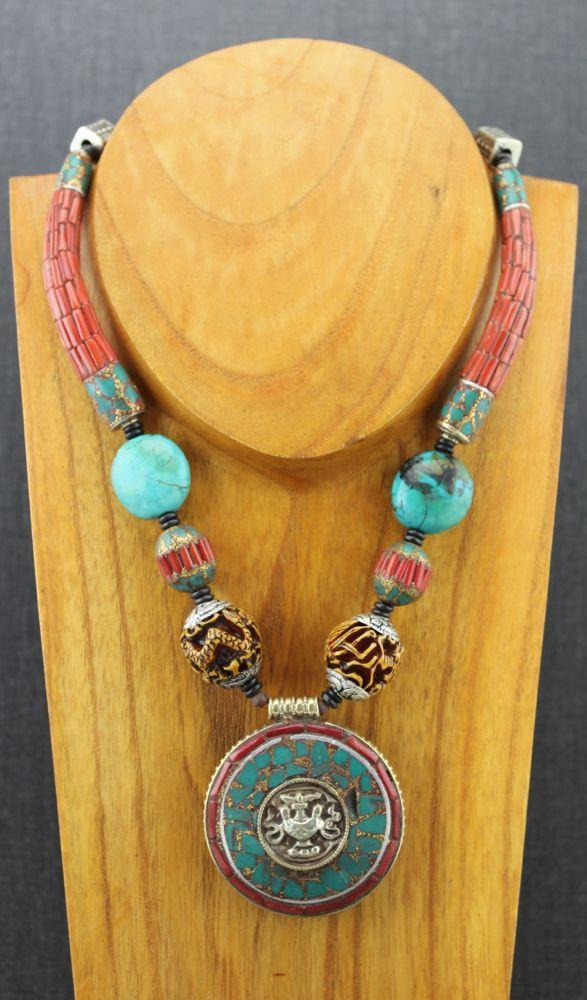 Necklaces Default One of a Kind Vintage Tibetan Necklace jn070