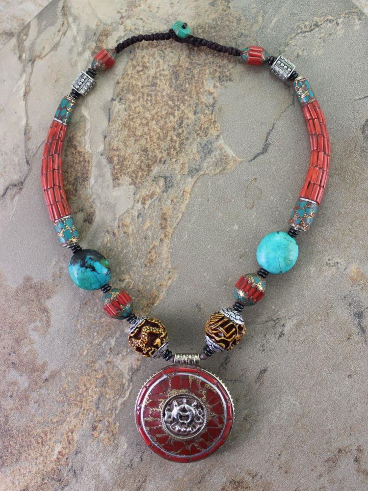 Necklaces Default One of a Kind Vintage Tibetan Necklace jn070