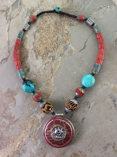 Necklaces Default One of a Kind Vintage Tibetan Necklace jn070