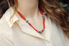 Necklaces Default Sherpa Coral Necklace with Silver Focal Beads jn129