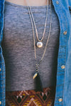 Necklaces Default Silver Feather and Tassel Necklace jn479