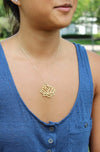 Necklaces Default Tibetan Gold Lotus Necklace jn254