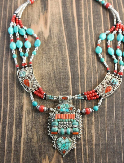 Necklaces Default Tibetan Tranquility Turquoise Necklace jn409