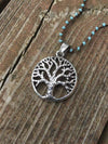 Necklaces Default Tree of Life Turquoise Beaded Necklace jn363