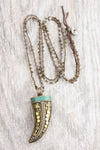 Necklaces Horn of Tibet Necklace with Jeweled Chain JN618