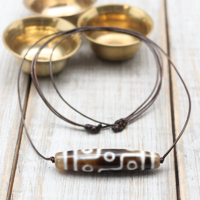 Necklaces Nine Eye Dzi Bead Protection Necklace DZNECK041