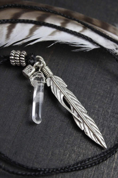 Necklaces Silver Feather Truth and Health Necklace JN640